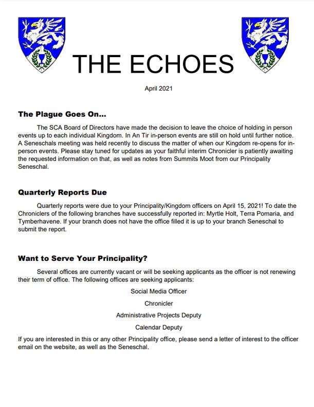 The Echoes April 2021